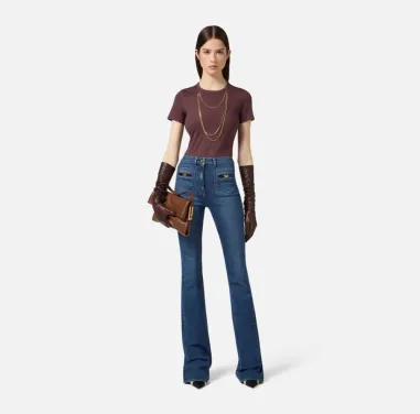 Elisabetta Franchi – Jeans con logo gioiello applicato  | BorotalcoCag