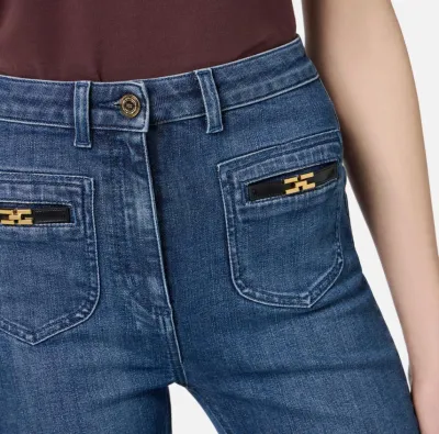 Elisabetta Franchi – Jeans con logo gioiello applicato  | BorotalcoCag