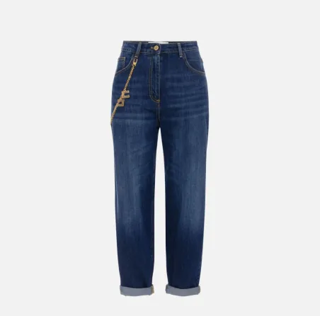 Elisabetta Franchi – Jeans con catena gioiello applicata  | BorotalcoC