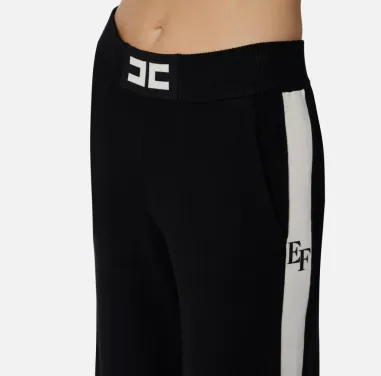 Elisabetta Franchi – Pantaloni in viscosa con bande lucide laterali  | 2