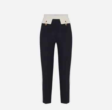 Elisabetta Franchi – Pantaloni bi-color in doppio crêpe  | BorotalcoCa