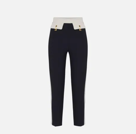 Elisabetta Franchi – Pantaloni bi-color in doppio crêpe  | BorotalcoCa