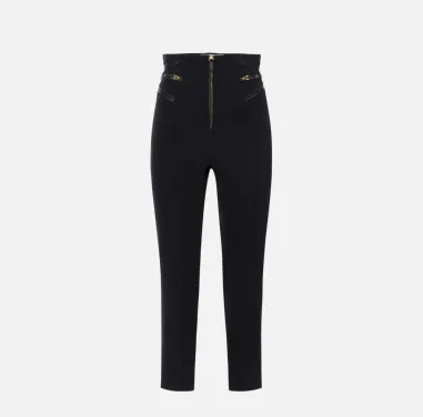 Elisabetta Franchi – Pantaloni in crêpe con dettagli zip dorati  | Bor 2