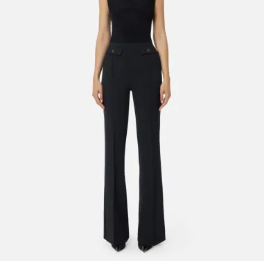 Elisabetta Franchi – Pantaloni in doppio crêpe dal taglio sartoriale  