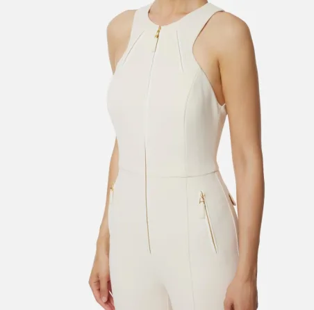 Elisabetta Franchi – Tuta in doppio crêpe con dettagli zip  | Borotalc