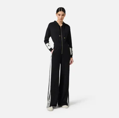 Elisabetta Franchi – Tuta in viscosa con bande lucide a contrasto  | B 2