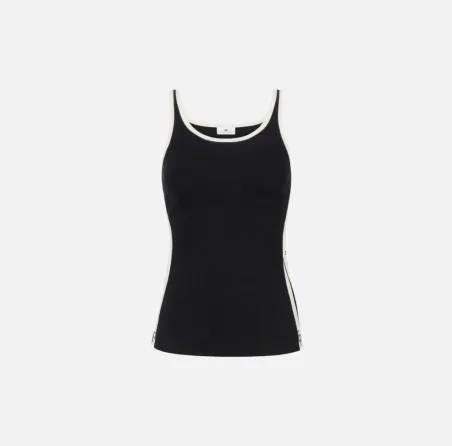 Elisabetta Franchi – Top in viscosa con bande lucide  | BorotalcoCagli