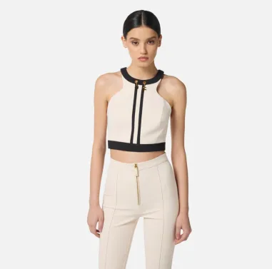 Elisabetta Franchi – Top color-block in doppio crêpe  | BorotalcoCagli 2