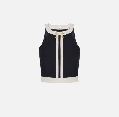 Elisabetta Franchi – Top color-block in doppio crêpe  | BorotalcoCagli