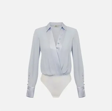 Elisabetta Franchi – Body in georgette di viscosa e raso elegante  | B