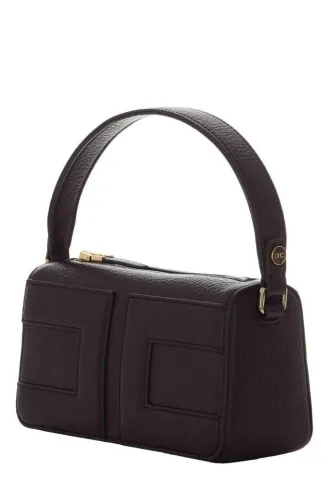 Elisabetta Franchi – Borsa con manico superiore e maxi logo in rilievo