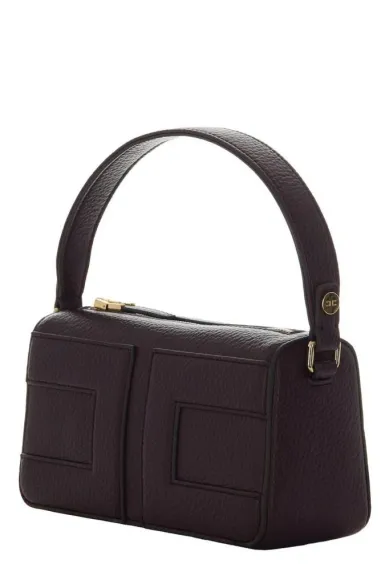 Elisabetta Franchi – Borsa con manico superiore e maxi logo in rilievo