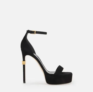 Elisabetta Franchi – Sandali in pelle con cinturino e tacco stiletto d