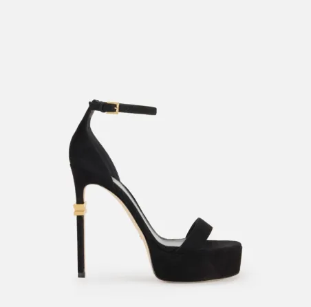 Elisabetta Franchi – Sandali in pelle con cinturino e tacco stiletto d
