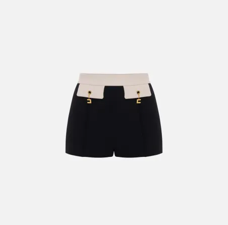 Elisabetta Franchi – Shorts color-block in doppio crêpe  | BorotalcoCa