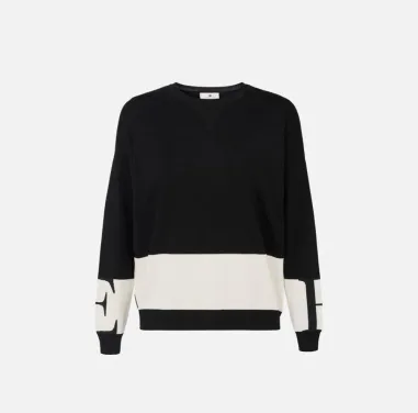Elisabetta Franchi – Maglia in viscosa con bande lucide a contrasto  |