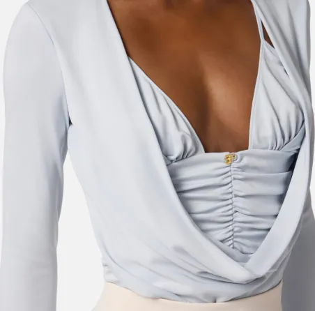 Elisabetta Franchi – Maglia in jersey crêpe con logo gioiello  | Borot