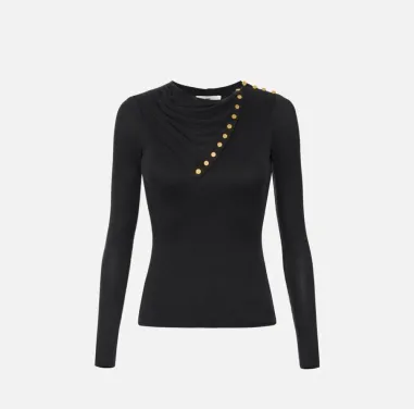 Elisabetta Franchi – Maglia in cupro con bottoni decorativi  | Borotal