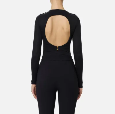 Elisabetta Franchi – Maglia in cupro con bottoni decorativi  | Borotal