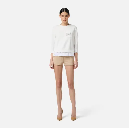 Elisabetta Franchi – Maglia in felpa con dettagli in popeline  | Borot