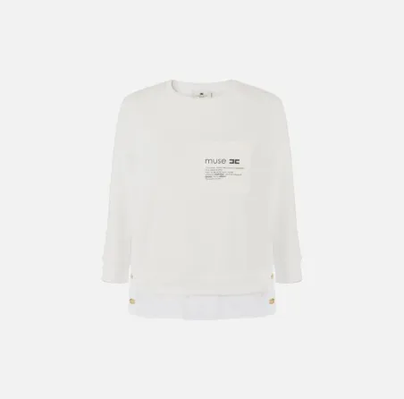 Elisabetta Franchi – Maglia in felpa con dettagli in popeline  | Borot
