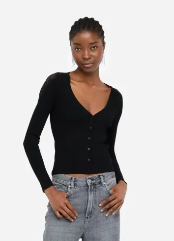 Liu Jo Cardigan Elegante con Inserti in Pizzo  | BorotalcoCagliari.it 2