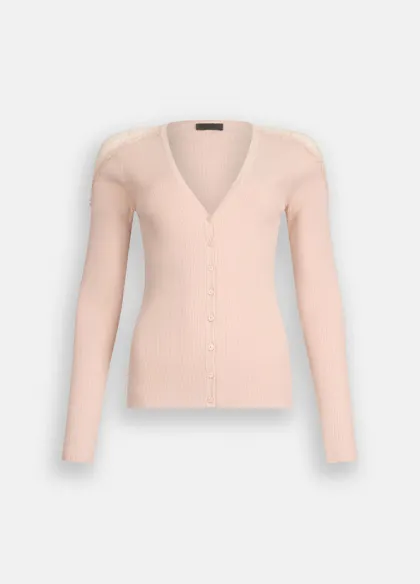 Liu Jo Cardigan Elegante con Inserti in Pizzo  | BorotalcoCagliari.it