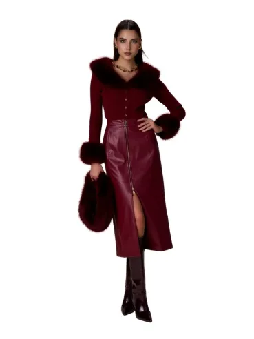 No Secrets cardigan elegante con eco-pelliccia  | BorotalcoCagliari.it 2