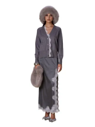 No Secrets cardigan con pizzo 