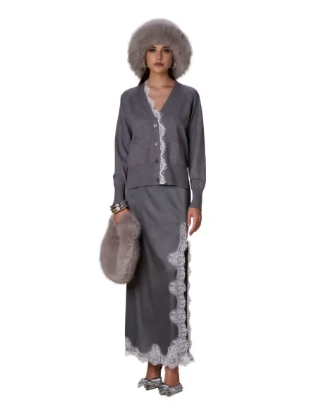No Secrets cardigan con pizzo 