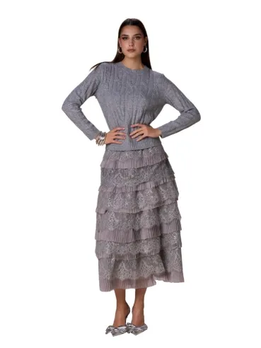 No Secrets maglia trecce con filato lurex  | BorotalcoCagliari.it 2