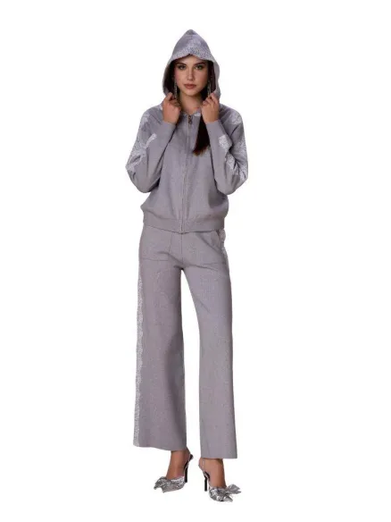 No Secrets pantalone sporty-chic con pizzo  | BorotalcoCagliari.it