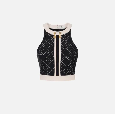 Elisabetta Franchi – Top bi-color in doppio crêpe  | BorotalcoCagliari 2