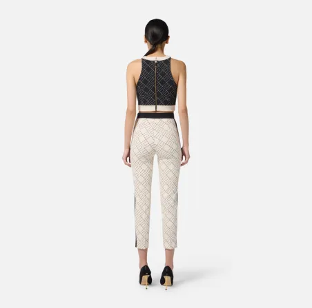 Elisabetta Franchi – Top bi-color in doppio crêpe  | BorotalcoCagliari