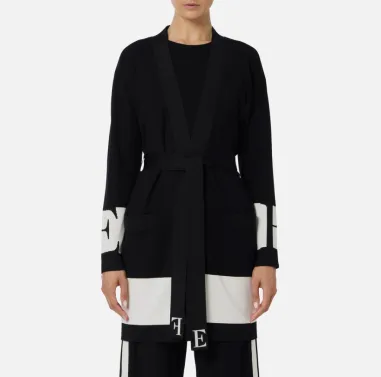 Elisabetta Franchi – Cardigan in viscosa con bande lucide eleganti  |  2