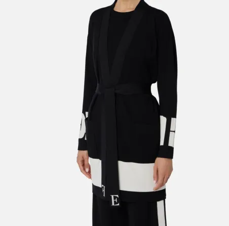 Elisabetta Franchi – Cardigan in viscosa con bande lucide eleganti  | 