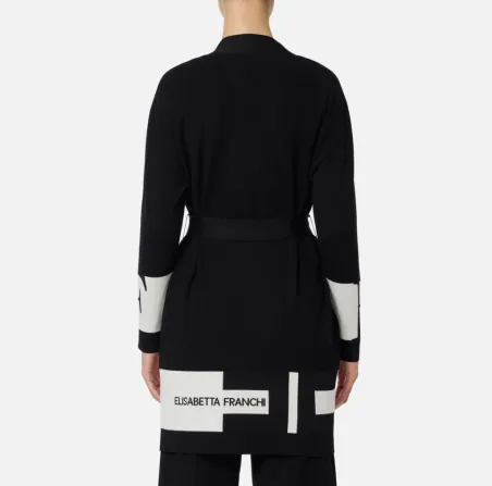 Elisabetta Franchi – Cardigan in viscosa con bande lucide eleganti  | 