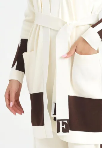 Elisabetta Franchi – Cardigan in viscosa con bande lucide eleganti  |  2