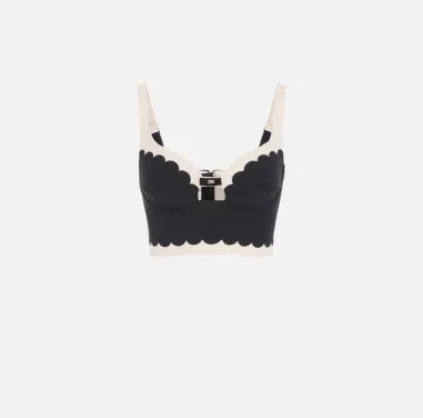 Top in Doppio Crêpe Stretch con Smerlo Ricamato – Elisabetta Franchi   2