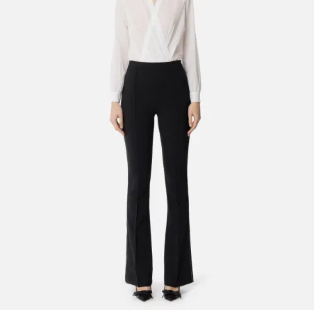 Pantaloni in crêpe con piping a contrasto Elisabetta Franchi  | Borota