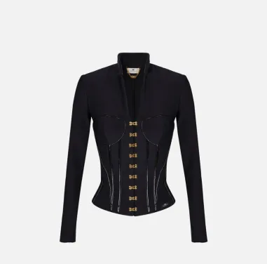 Elisabetta Franchi – Giacca in neoprene con dettagli corsetto  | Borot 2