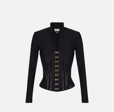 Elisabetta Franchi – Giacca in neoprene con dettagli corsetto  | Borot