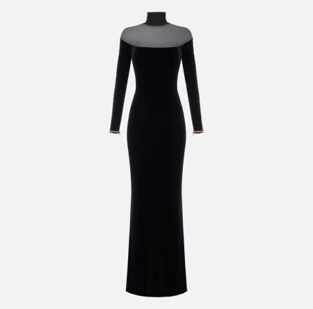 Elisabetta Franchi – Abito Red Carpet in velluto e jersey
