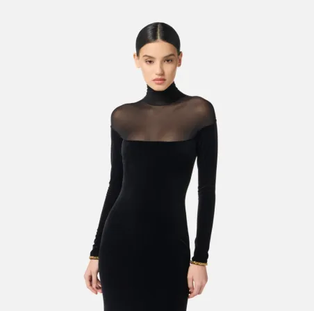Elisabetta Franchi – Abito Red Carpet in velluto e jersey