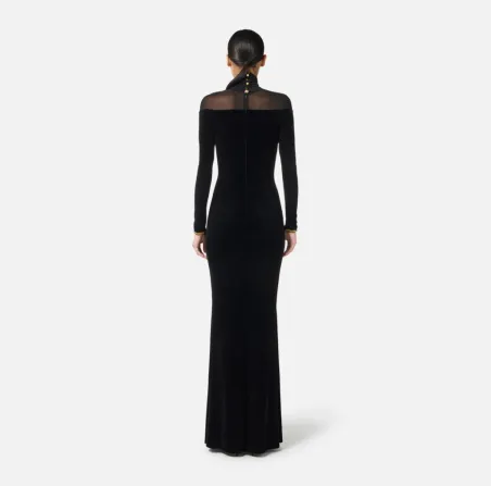 Elisabetta Franchi – Abito Red Carpet in velluto e jersey
