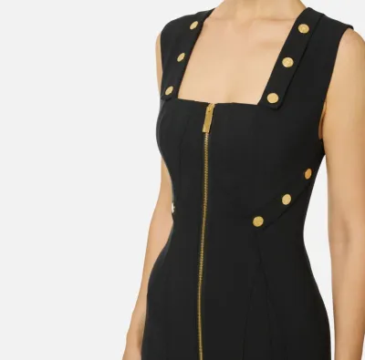 Elisabetta Franchi – Abito in tessuto bielastico con bottoni gioiello 