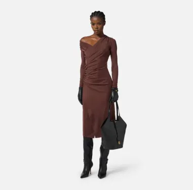 Elisabetta Franchi – Abito in jersey con bottoni gioiello  | Borotalco