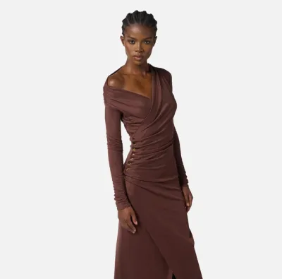 Elisabetta Franchi – Abito in jersey con bottoni gioiello  | Borotalco