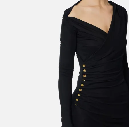 Elisabetta Franchi – Abito in jersey con bottoni gioiello  | Borotalco