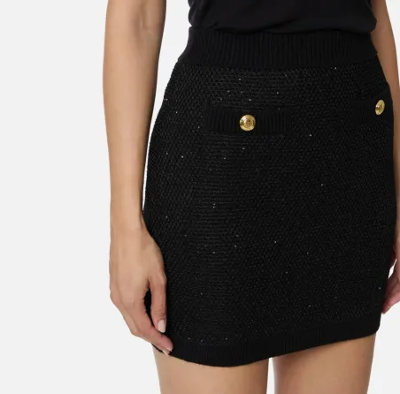 Elisabetta Franchi – Gonna in maglia con paillettes  | BorotalcoCaglia